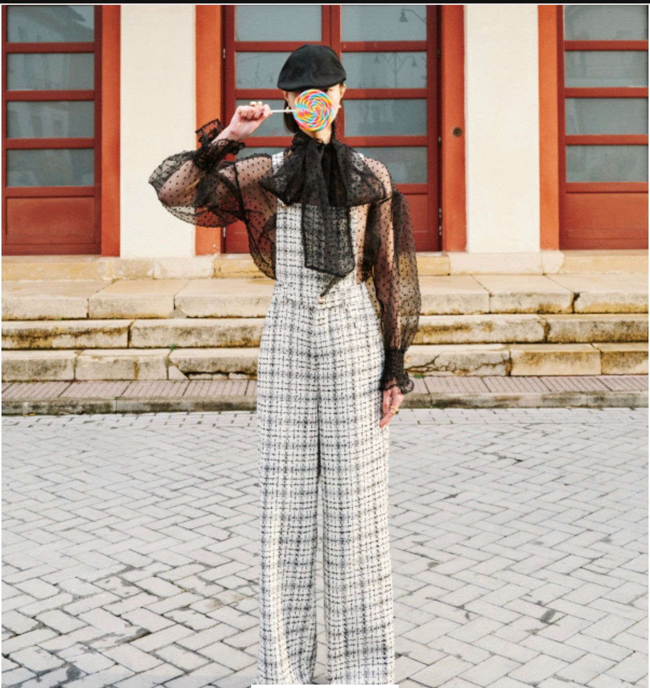 Tweed Wide-Leg Overall