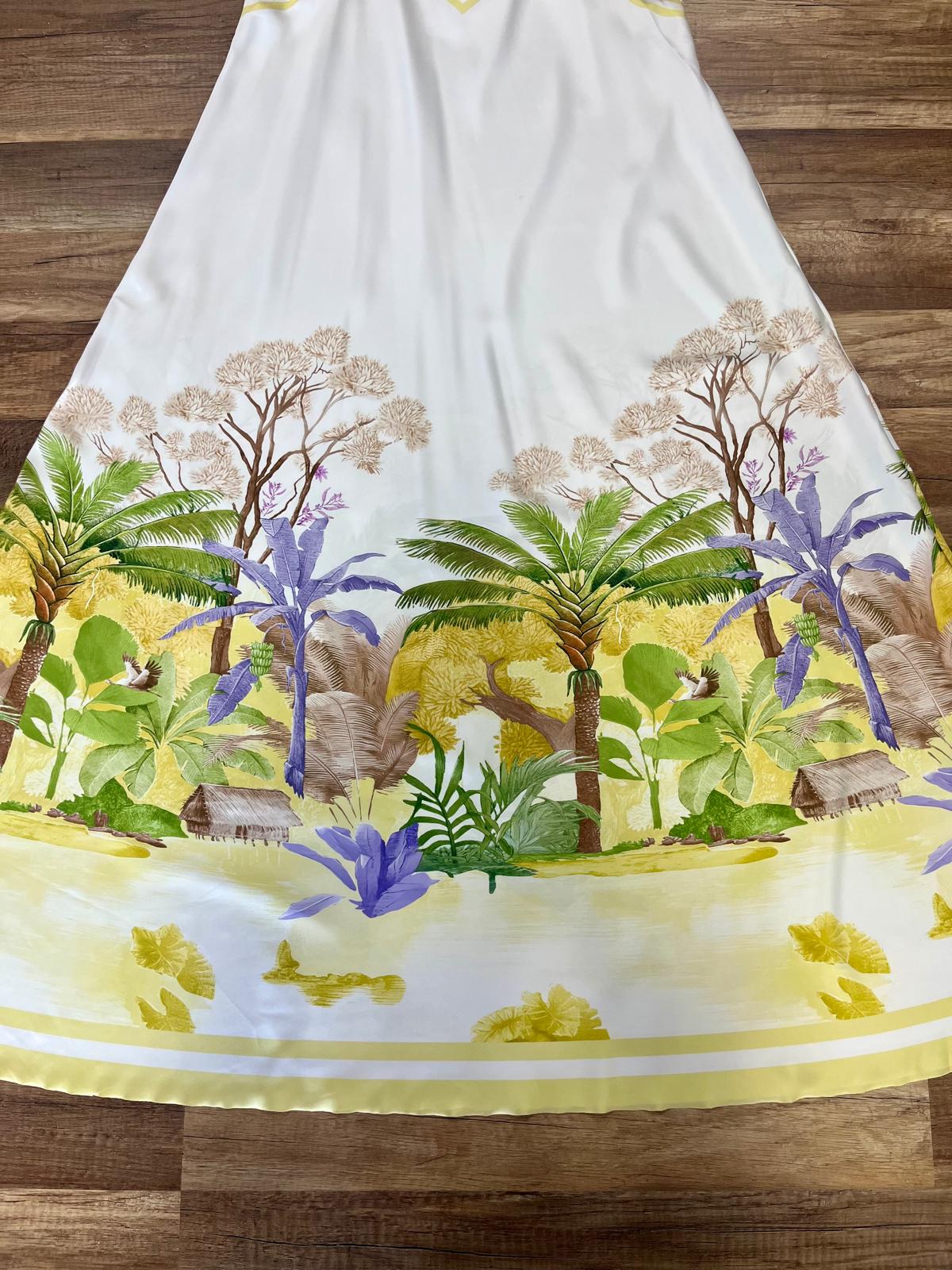 Palm Print Maxi Dress