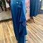 Pinstripe Pants Asymmetric Wrap Skirt