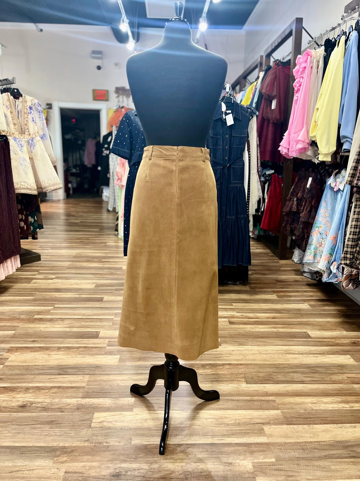 Suede Midi Skirt
