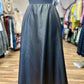 Faux Leather A-Line Midi Skirt