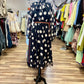 Polka  Dot Tie-Neck Midi Dress