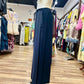 Mixed Fabric Overlay  Pant Set