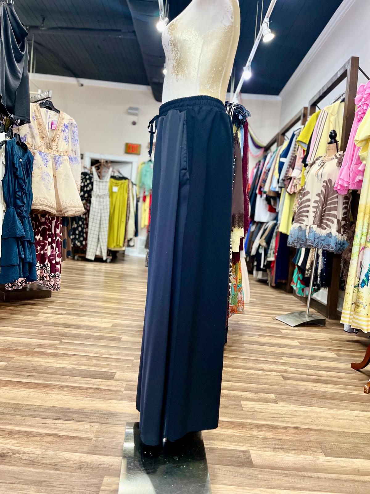 Mixed Fabric Overlay  Pant Set