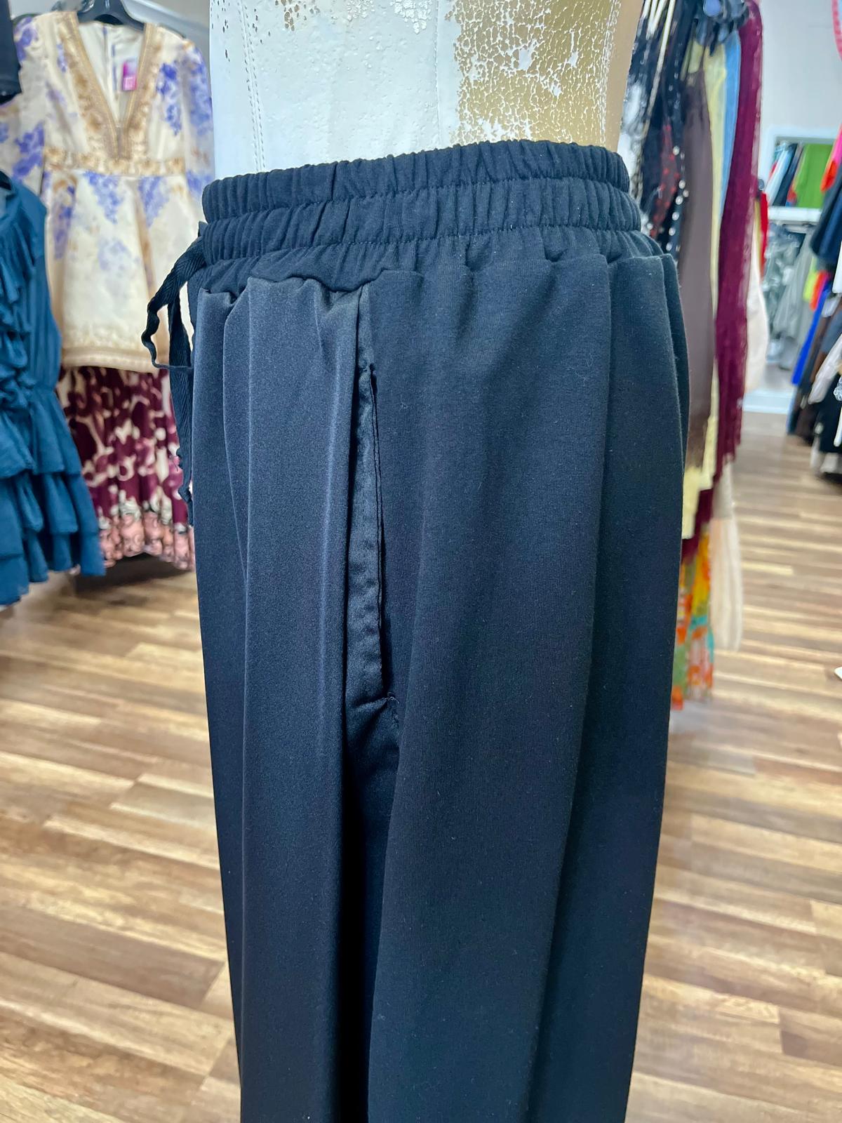 Mixed Fabric Overlay  Pant Set