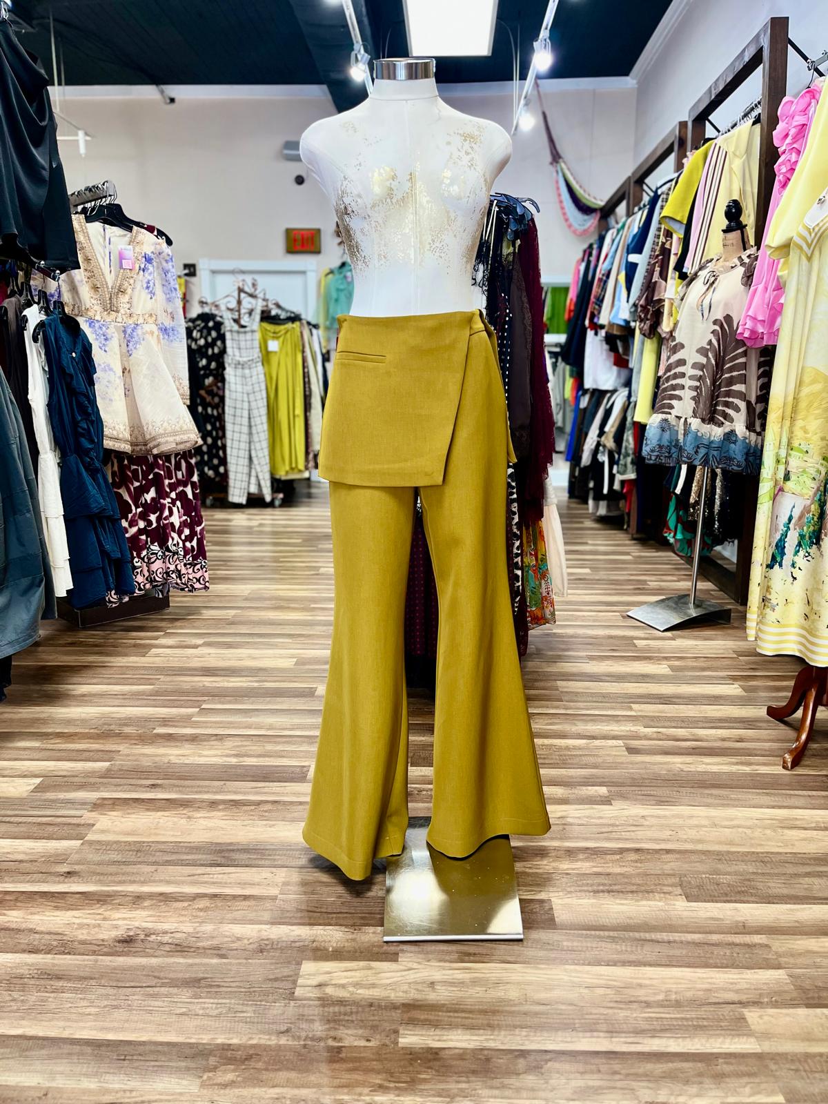 Wrap Panel Wide -Leg Pants