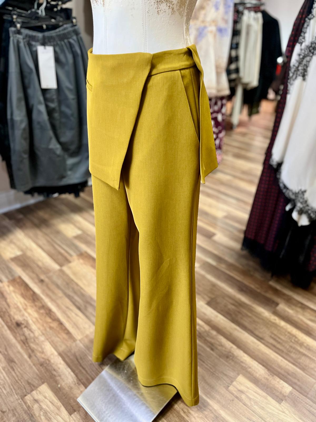 Wrap Panel Wide -Leg Pants