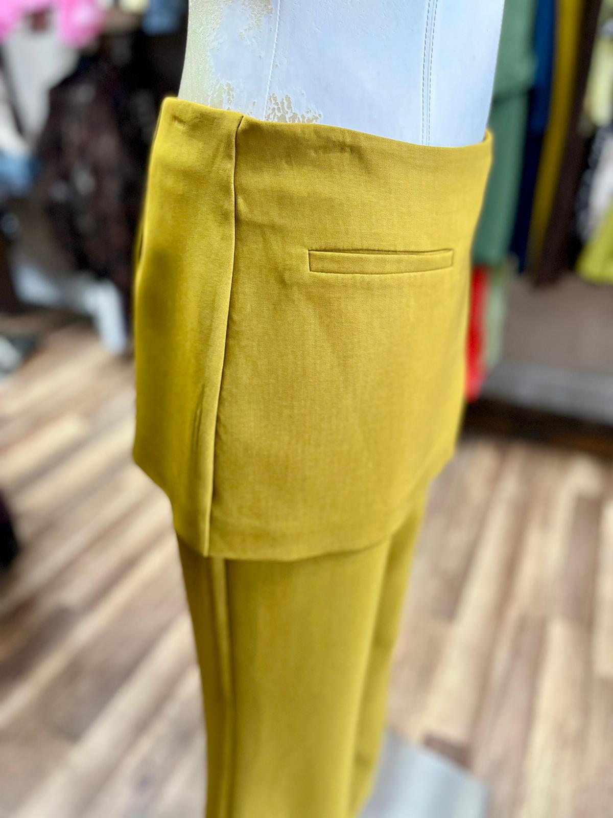 Wrap Panel Wide -Leg Pants