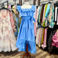 Ruffle off-Shoulder High-Low Dress