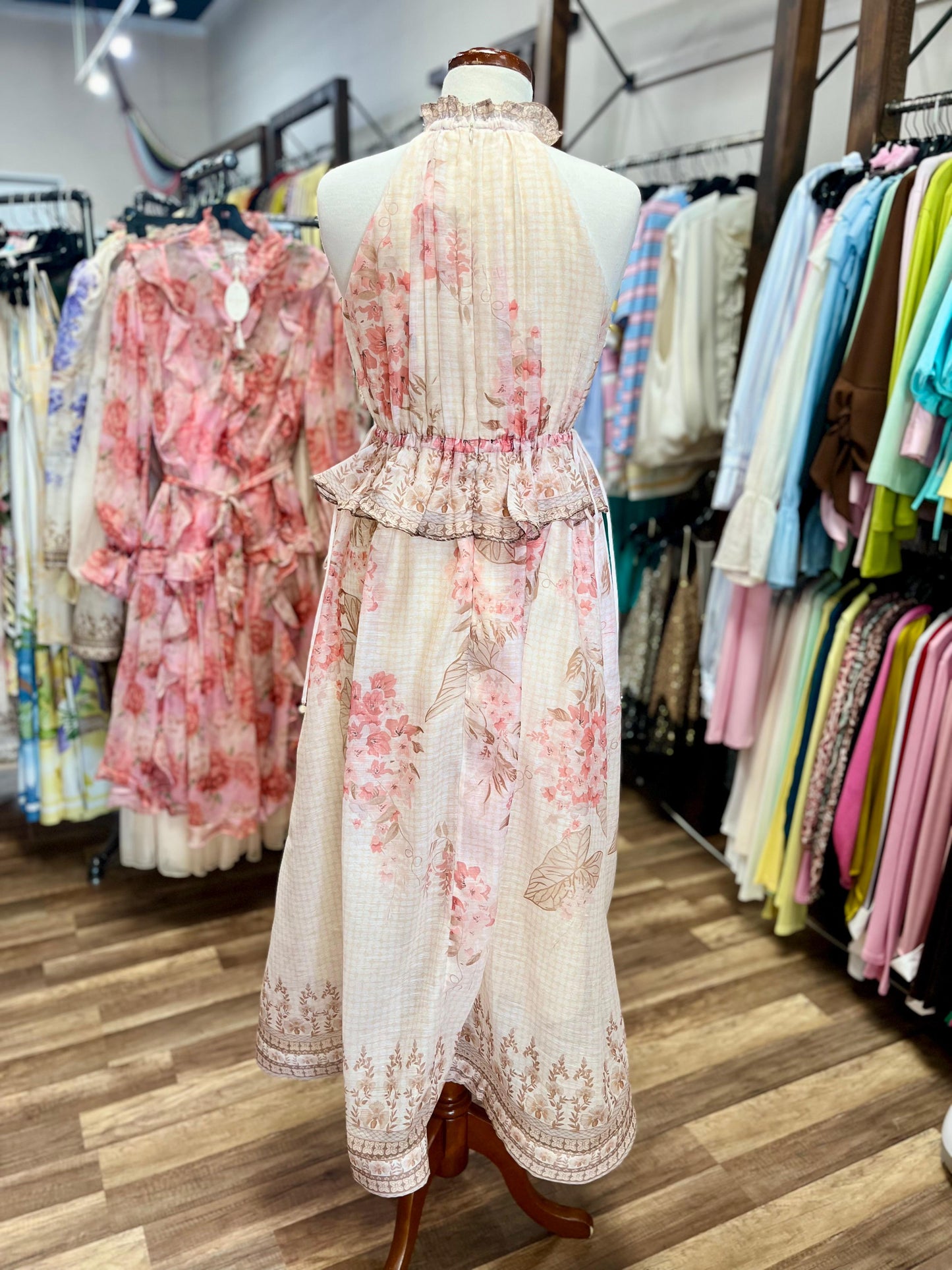 Floral Halter Midi Dress