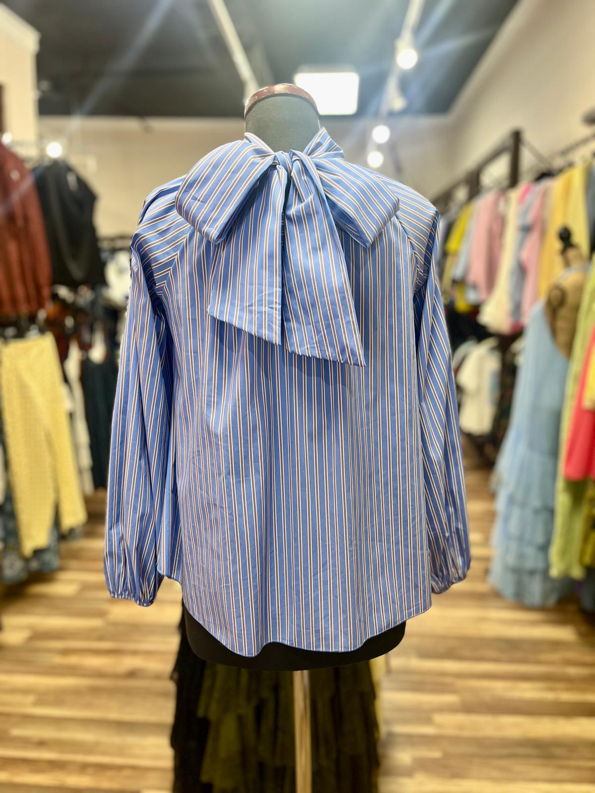 Ruffle Striped Blouse