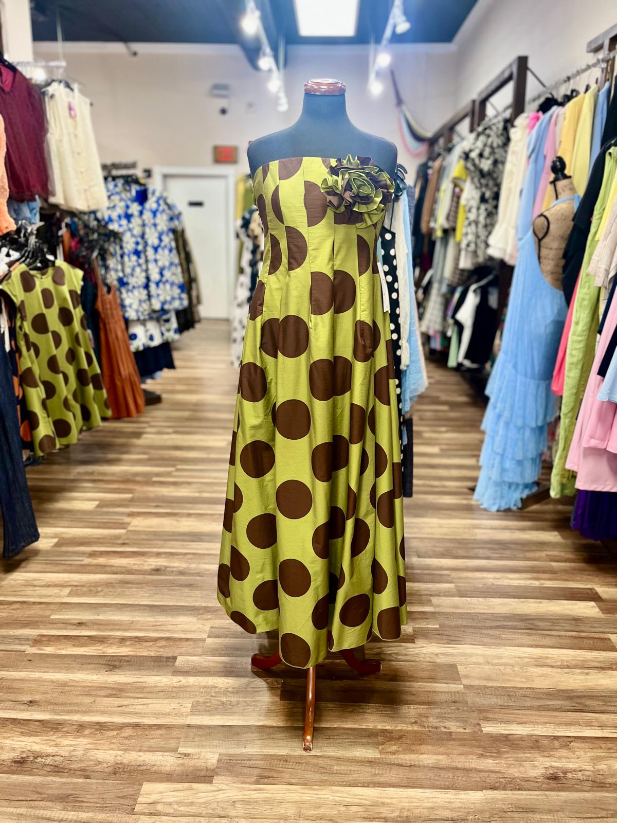 Strapless Polka Dot Dress