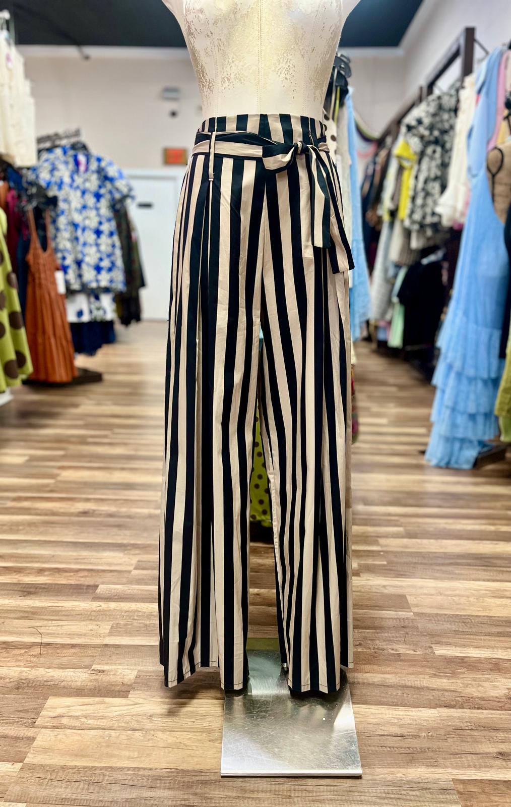 Striped Wide-Leg Pants
