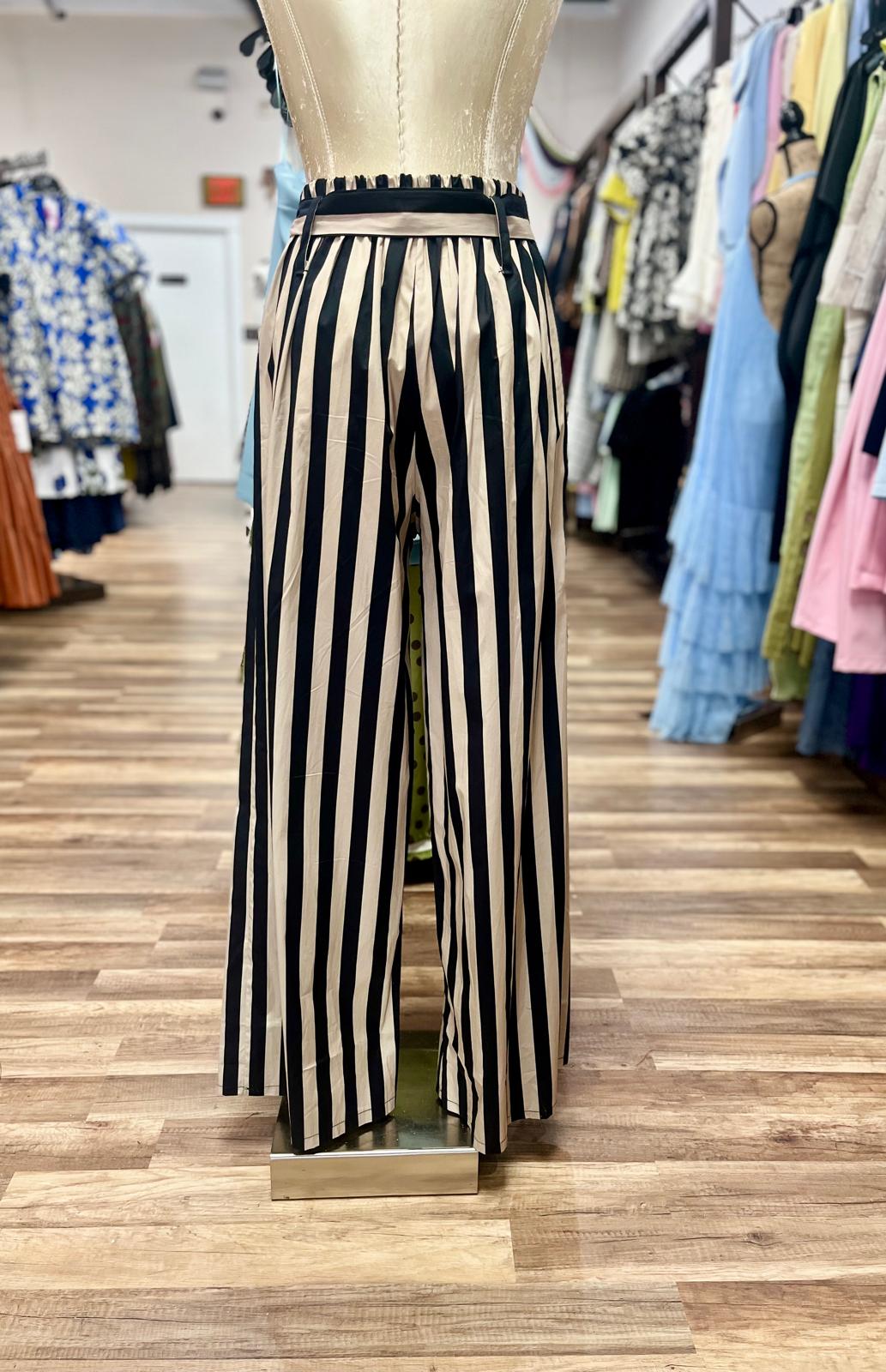 Striped Wide-Leg Pants