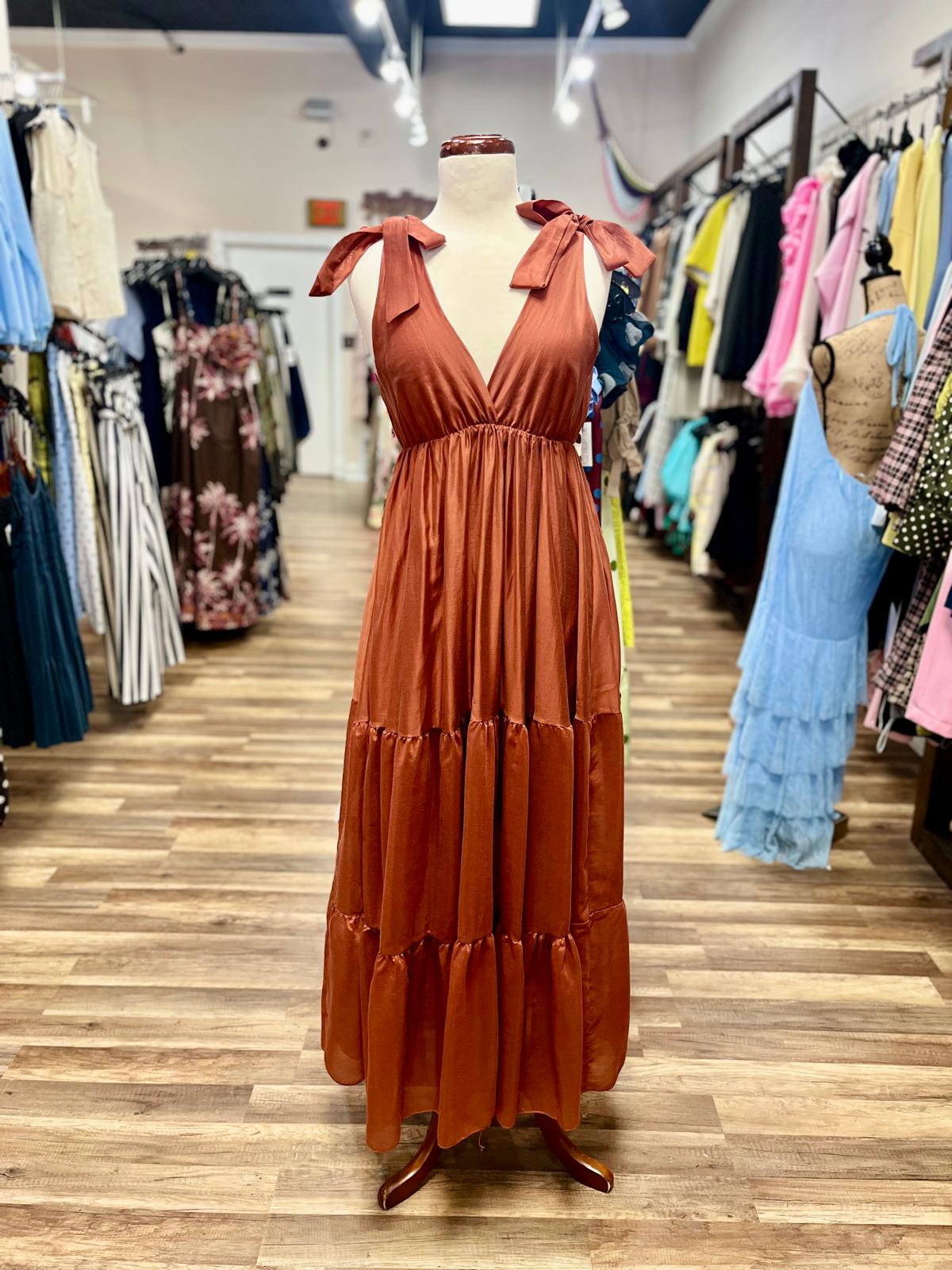 Bow Strap Maxi Dress