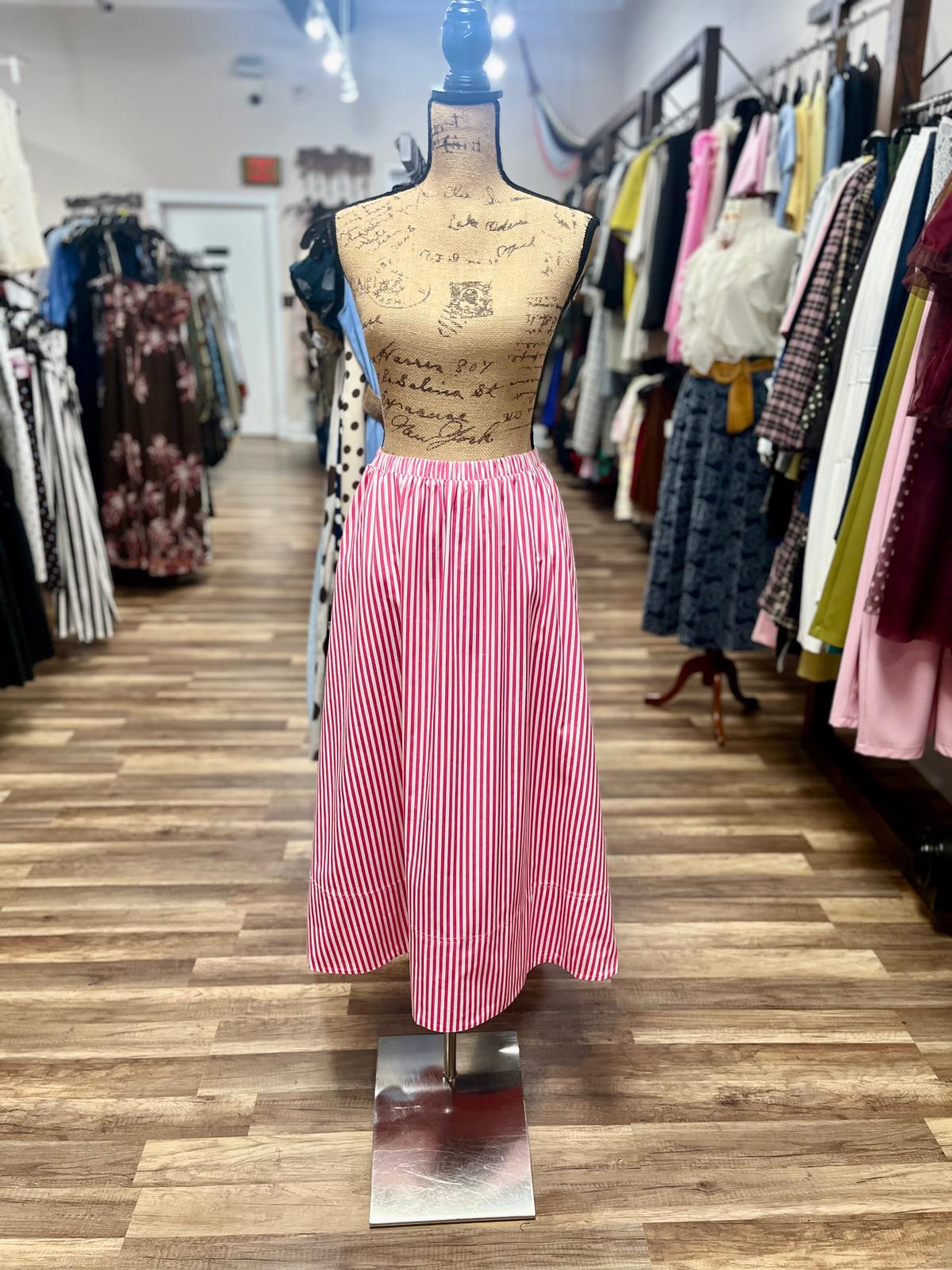 Striped Midi Skirt