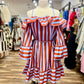 Off-Shoulder Stripe Dress
