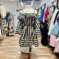 Off-Shoulder Stripe Dress
