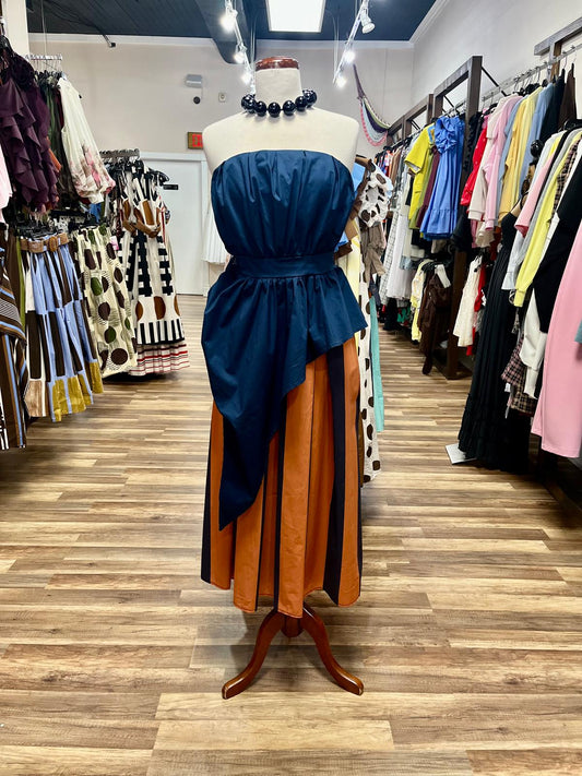 Striped Pleated Skirt
