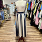 Striped Pleated Skirt