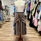 Striped Tie-Front Midi Skirt