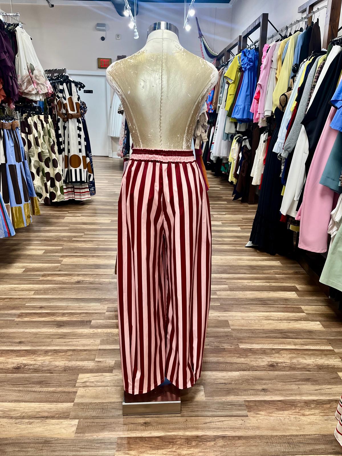 Striped Wide-Leg Pant