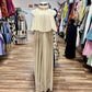 Pleated Jumpsuit With Lace Hem