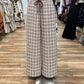 Plaid Wide-Leg Drawstring Pant