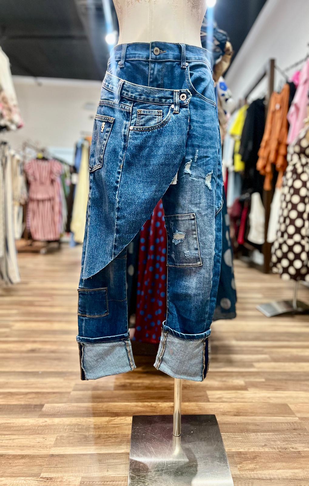 Asymmetrical Layered Jean