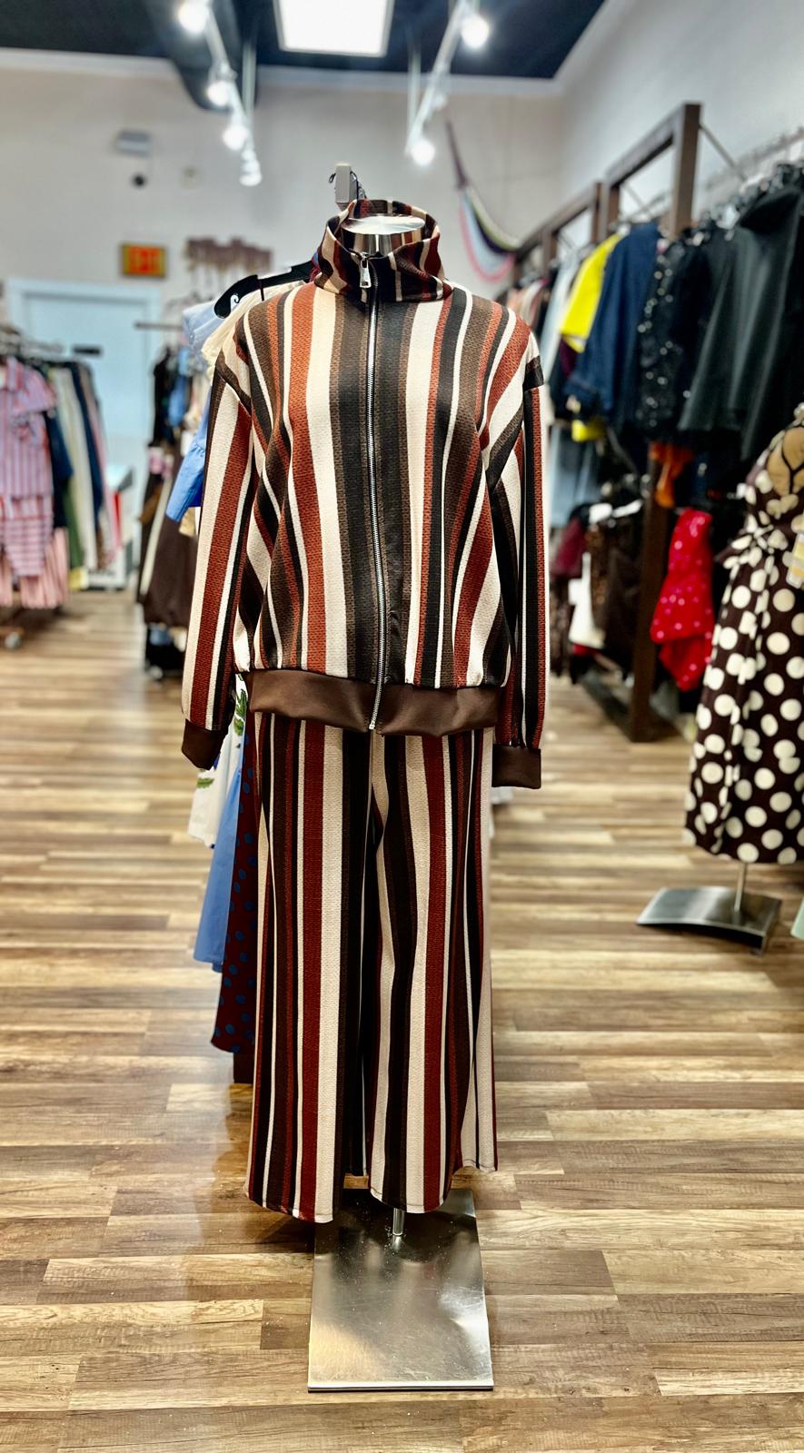 Striped Zip-Up Set