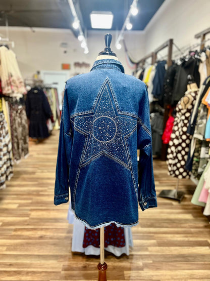 Rhinestone Star Denim  Jacket