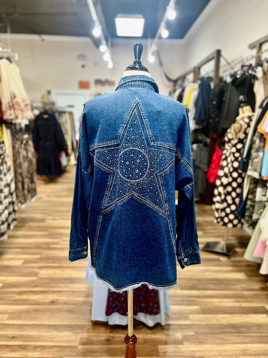 Rhinestone Star Denim  Jacket