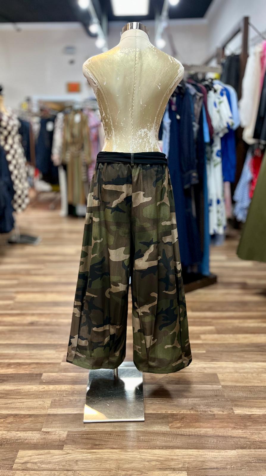 Camo Wide-Leg Pants
