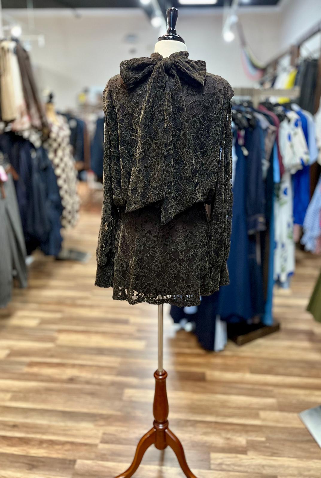 High-Neck Lace Dress