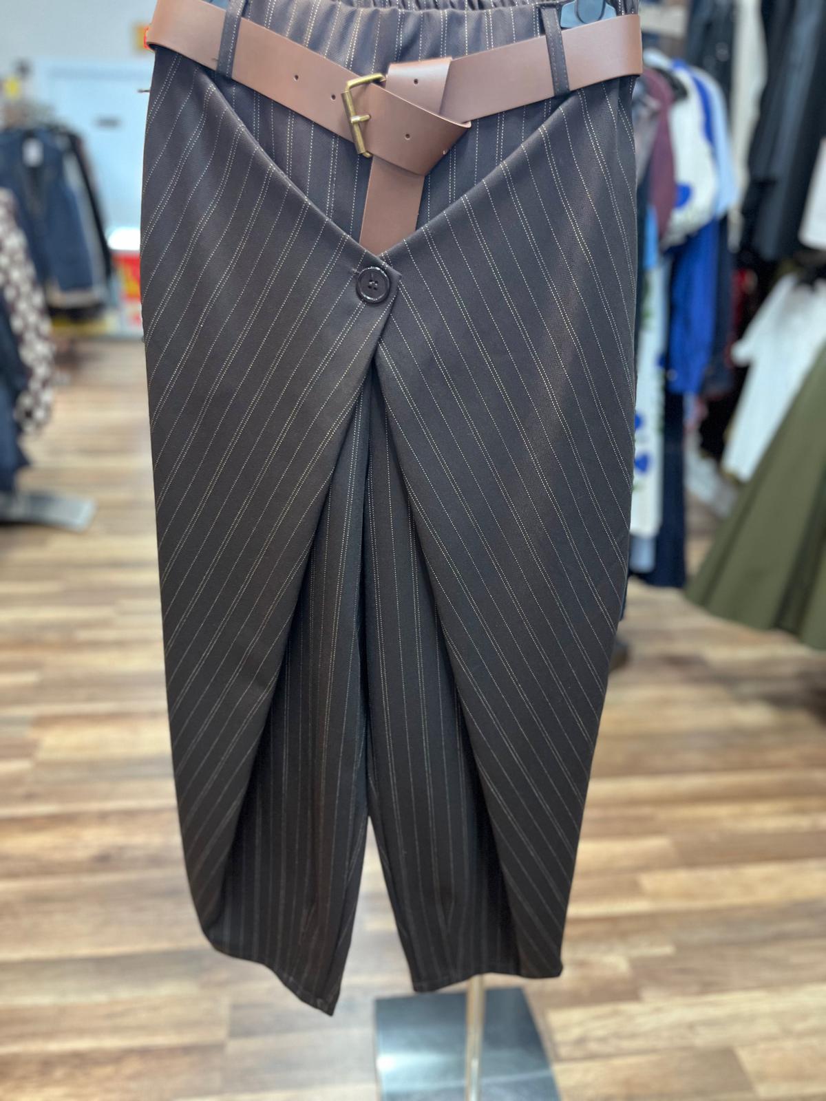 Pinstripe Wrap Pants