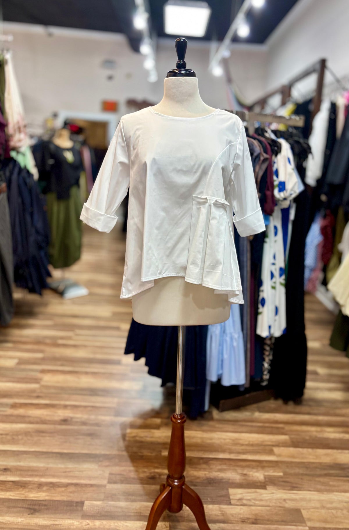 Asymmetric Pleated Top