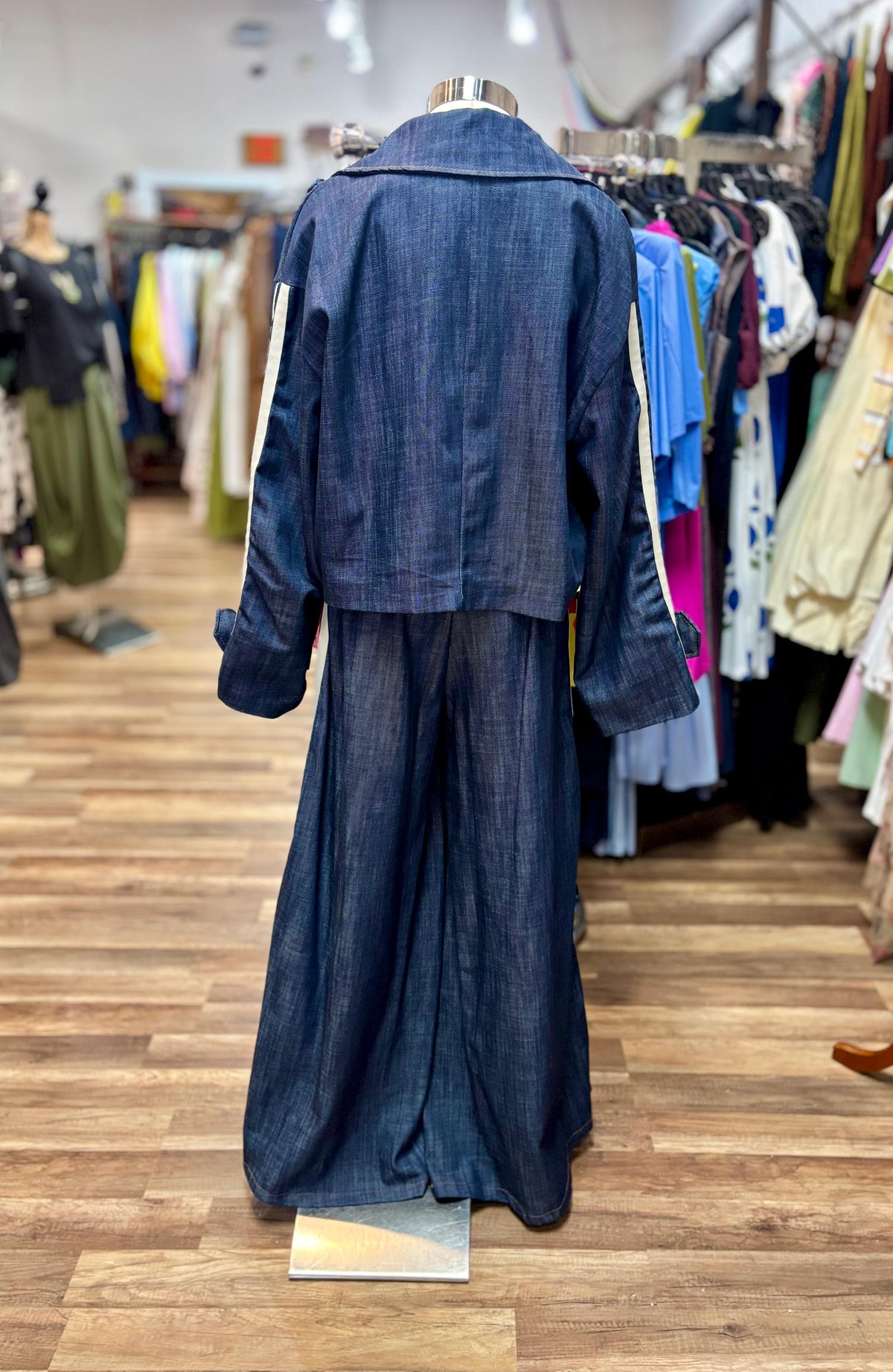 Denim Set With Side Trim