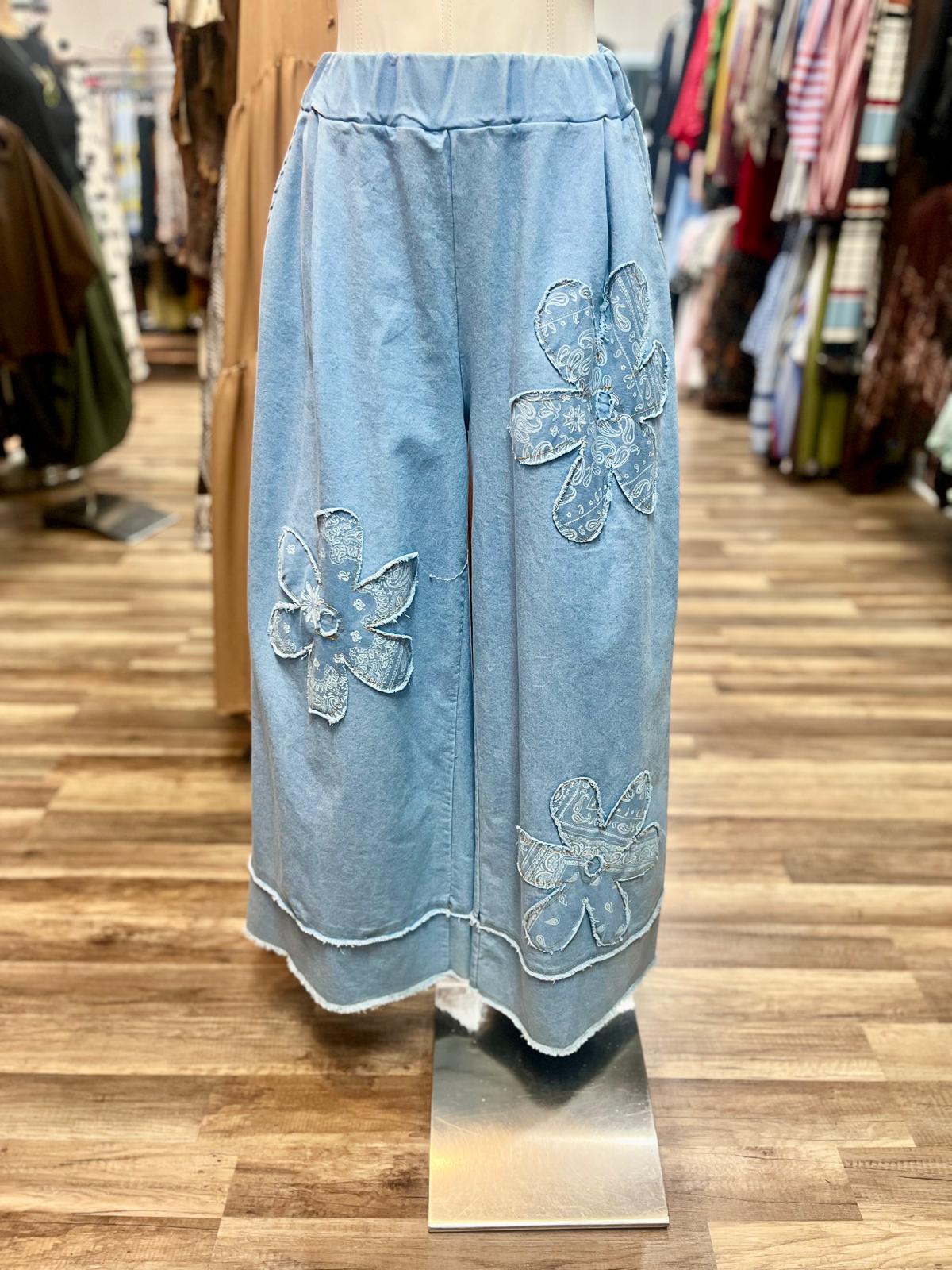 Floral wide-Leg Pants