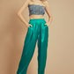 SOLID SILKY SATIN STRIGHT PANTS