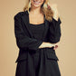 SOLID LAPEL COLLAR OPEN BLAZER