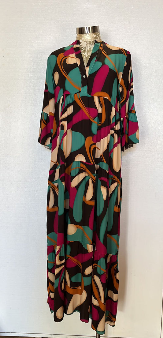 MULTICOLOR PATTERN DRESS