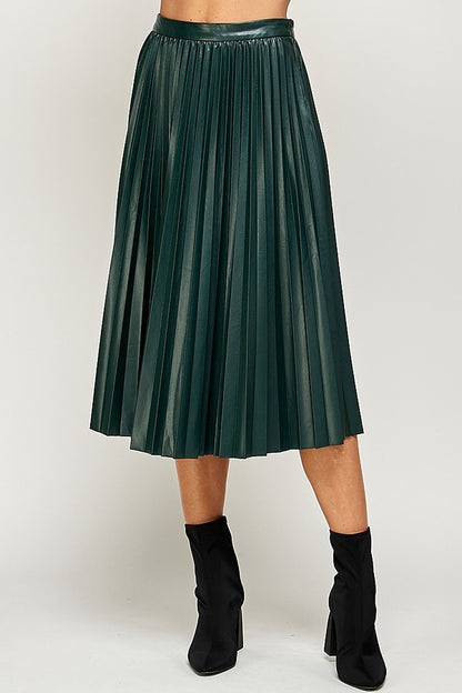 FAUX LEATHER PLEATED SKIRTS